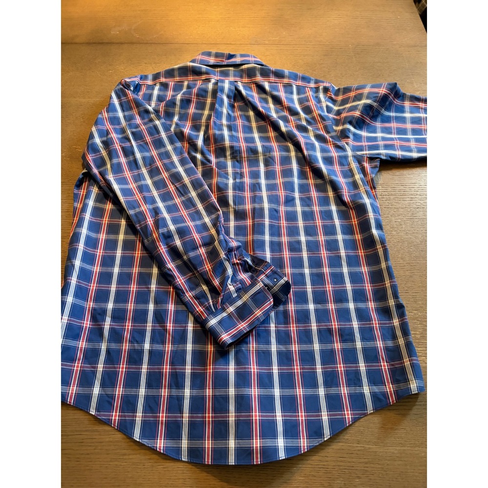 Brooks Brothers Mens L Blue Red Plaid Supima Cotton Button Down Long Sleeve - Picture 10 of 10